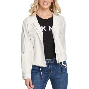 NWT DKNY Women's Drawstring Zip-up Lightweight Jacket Large